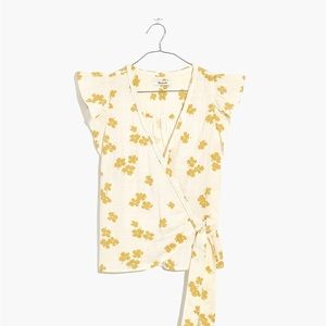 NWT Madewell Flutter-Sleeve Wrap Top in Amalfi Floral